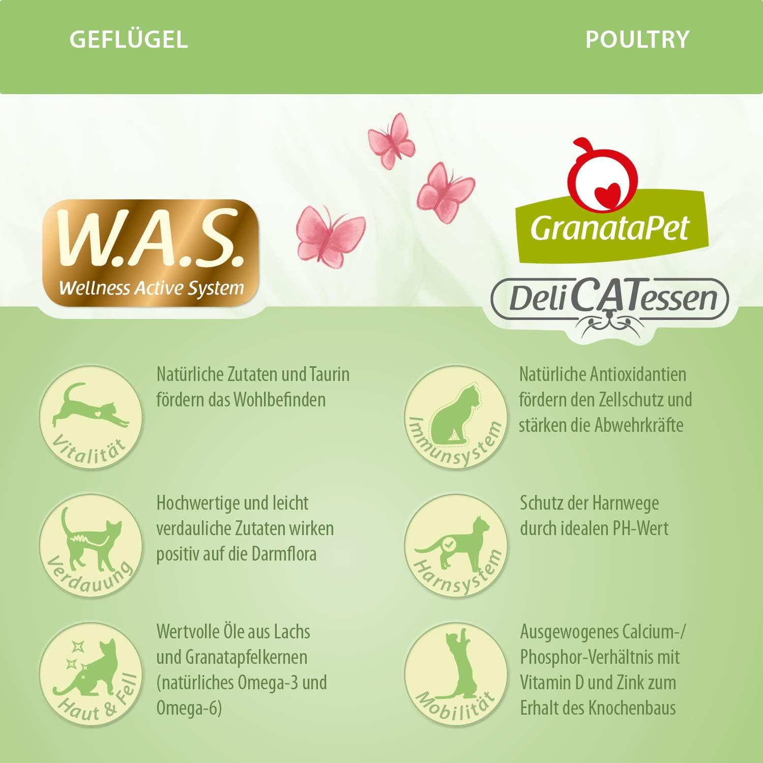 Detalle 2 de GranataPet DeliCatessen Geflügel Adult – Trockenfutter für erwachsene Katzen, getreidefrei, 9 kg