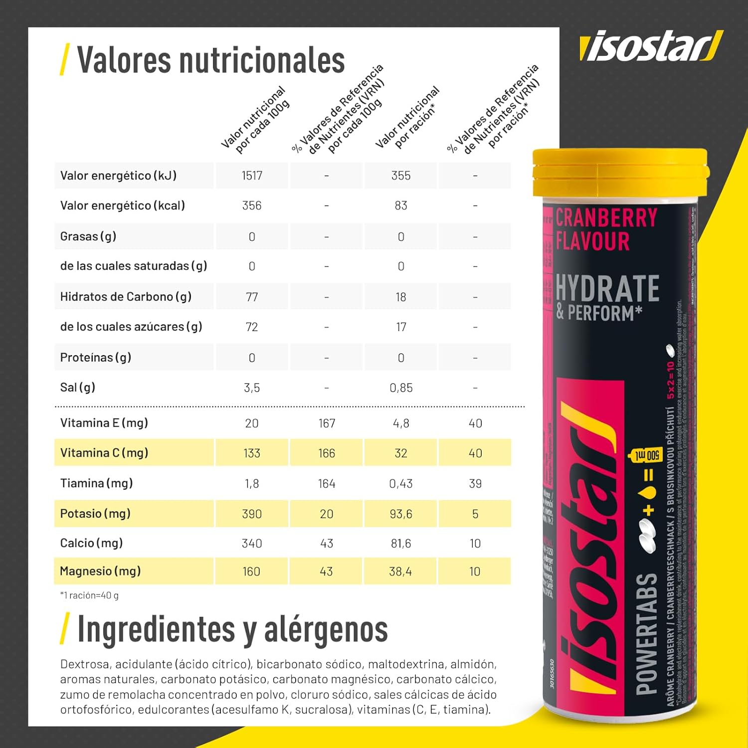 Thumbnail 3 de Isostar Hydrate & Perform Powertabs Arándanos 🍇, 120 g