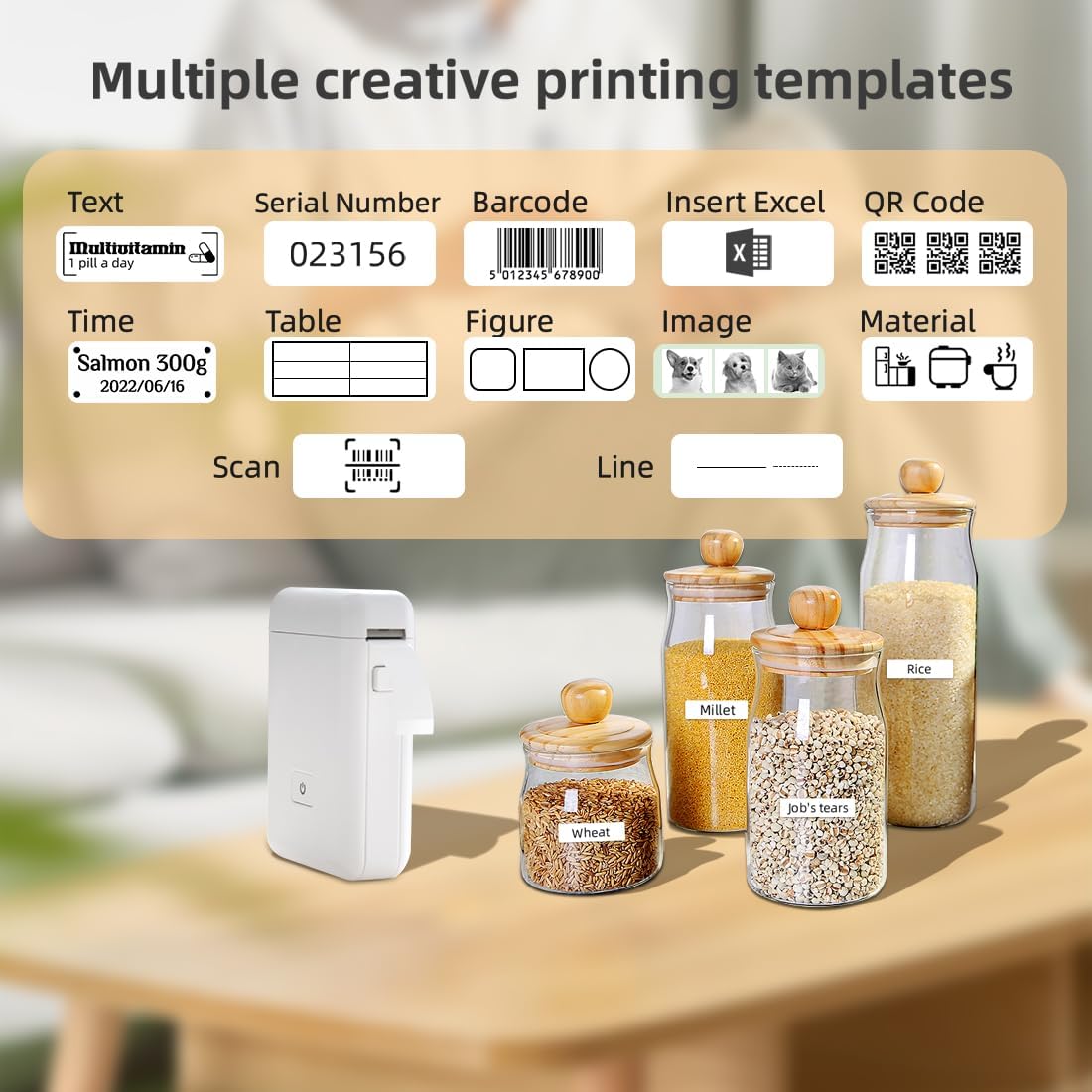 Thumbnail 6 de vretti HP2 Portable Bluetooth Label Maker: compact, rechargeable, and phone‑driven labelling