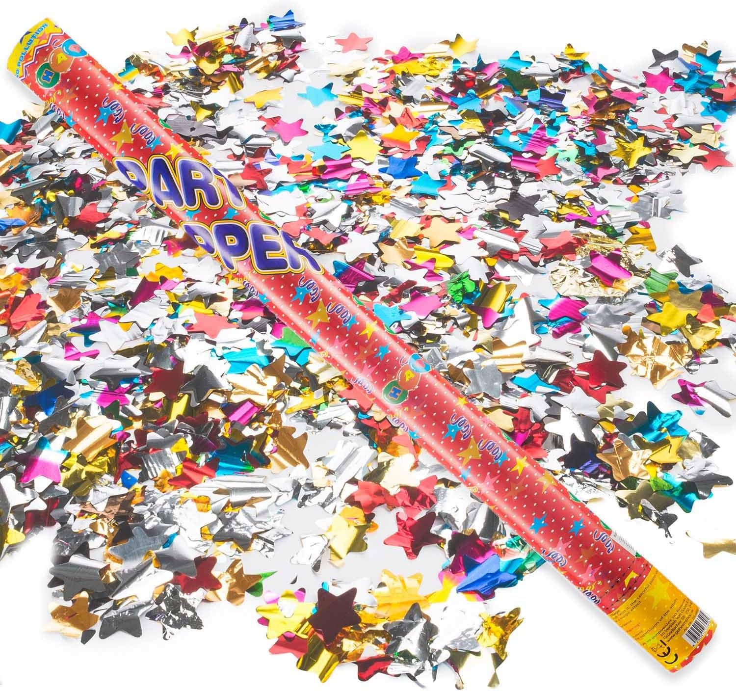Thumbnail 1 de Confetti Cannon XXL 100 cm – set 5 pièces (pluie de confettis colorés) pour mariages, anniversaires et fêtes