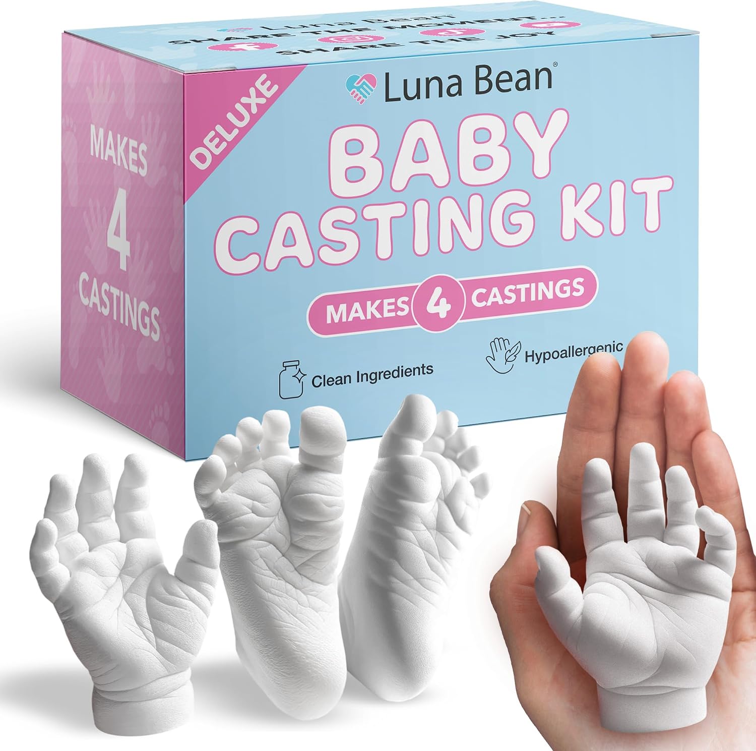 Thumbnail 6 de Luna Bean ベビーキャスティングキット 手形・足形用モールド各1個入り、パール・ゴールド塗料付き