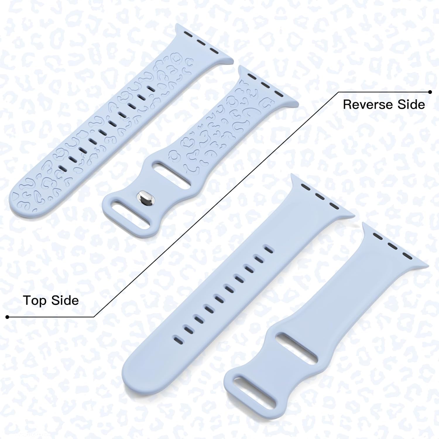 Thumbnail 2 de Tuocal 3-pack leopard print silicone watch straps for Apple Watch (38mm/40mm/41mm)