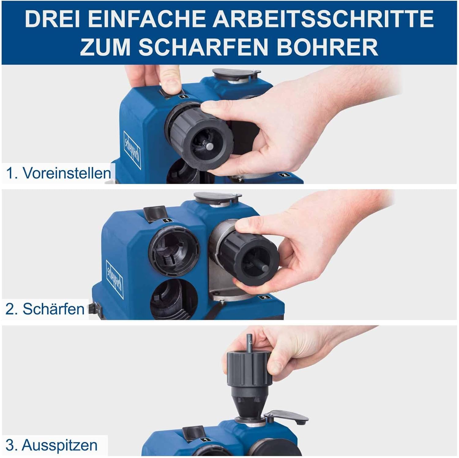 Thumbnail 3 de Scheppach DBS800: Bohrerschleifer per punte 118° (3–13 mm) per HSS/CRV