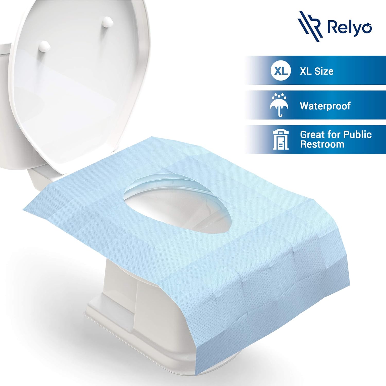 Thumbnail 2 de Relyo 20-Pack XL Disposable Toilet Seat Covers, Waterproof with Adhesive Tabs