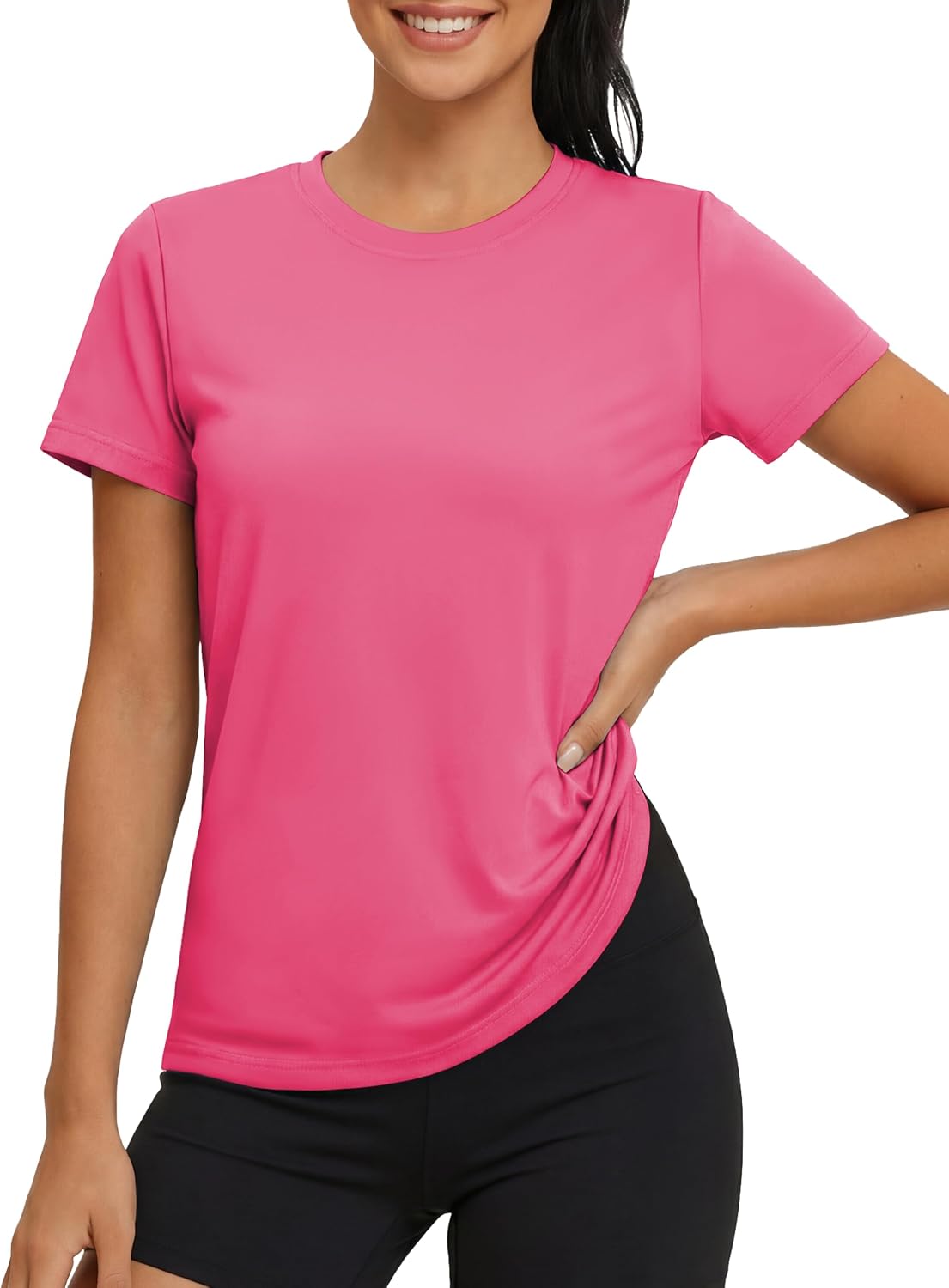 Detalle de Maglietta leggera estiva da donna MAGCOMSEN con protezione UV UPF 50+ per fitness, jogging e escursioni