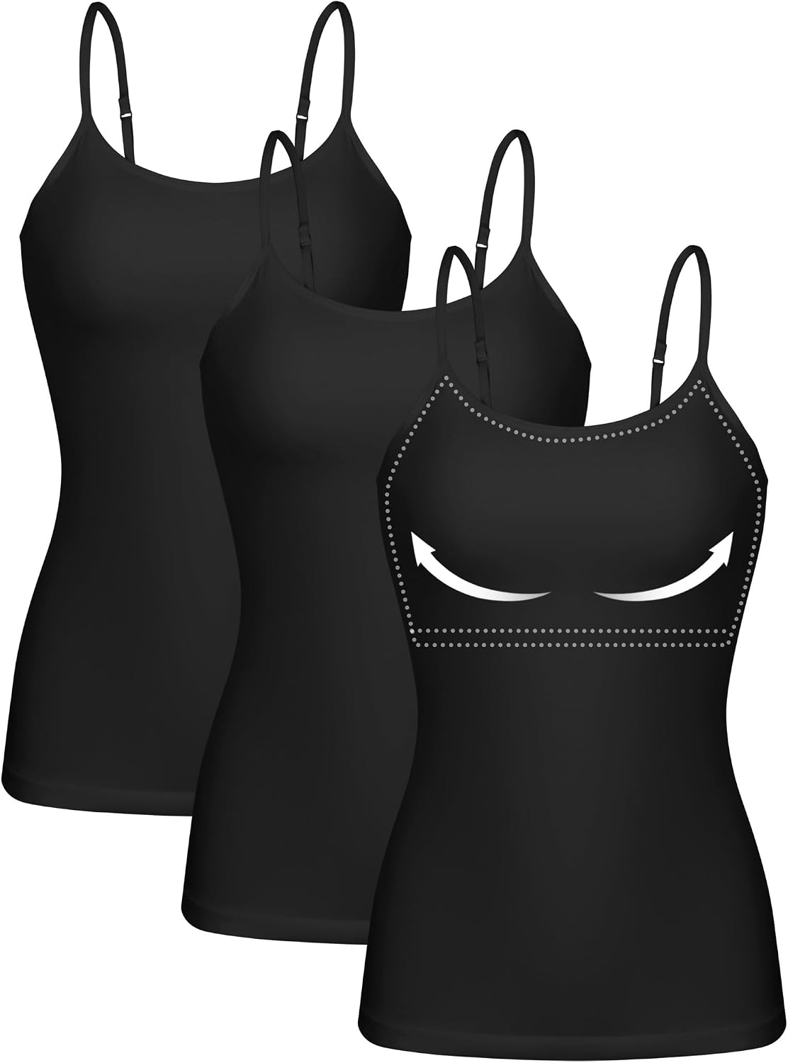 Detalle de ATTRACO 3-Pack Cotton Camisoles Shelf Bra