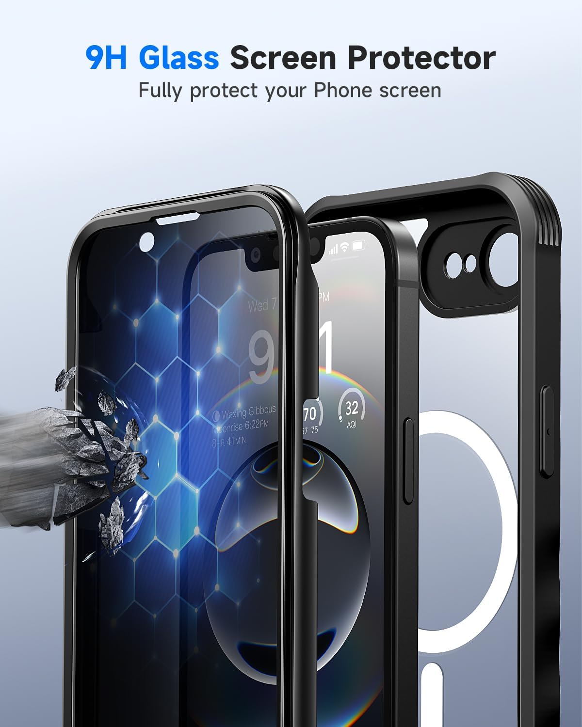 Thumbnail 3 de Seacosmo Magnetic Case for iPhone 17e / 16e with Privacy Screen and 9H Glass — Full-Body Shockproof Case