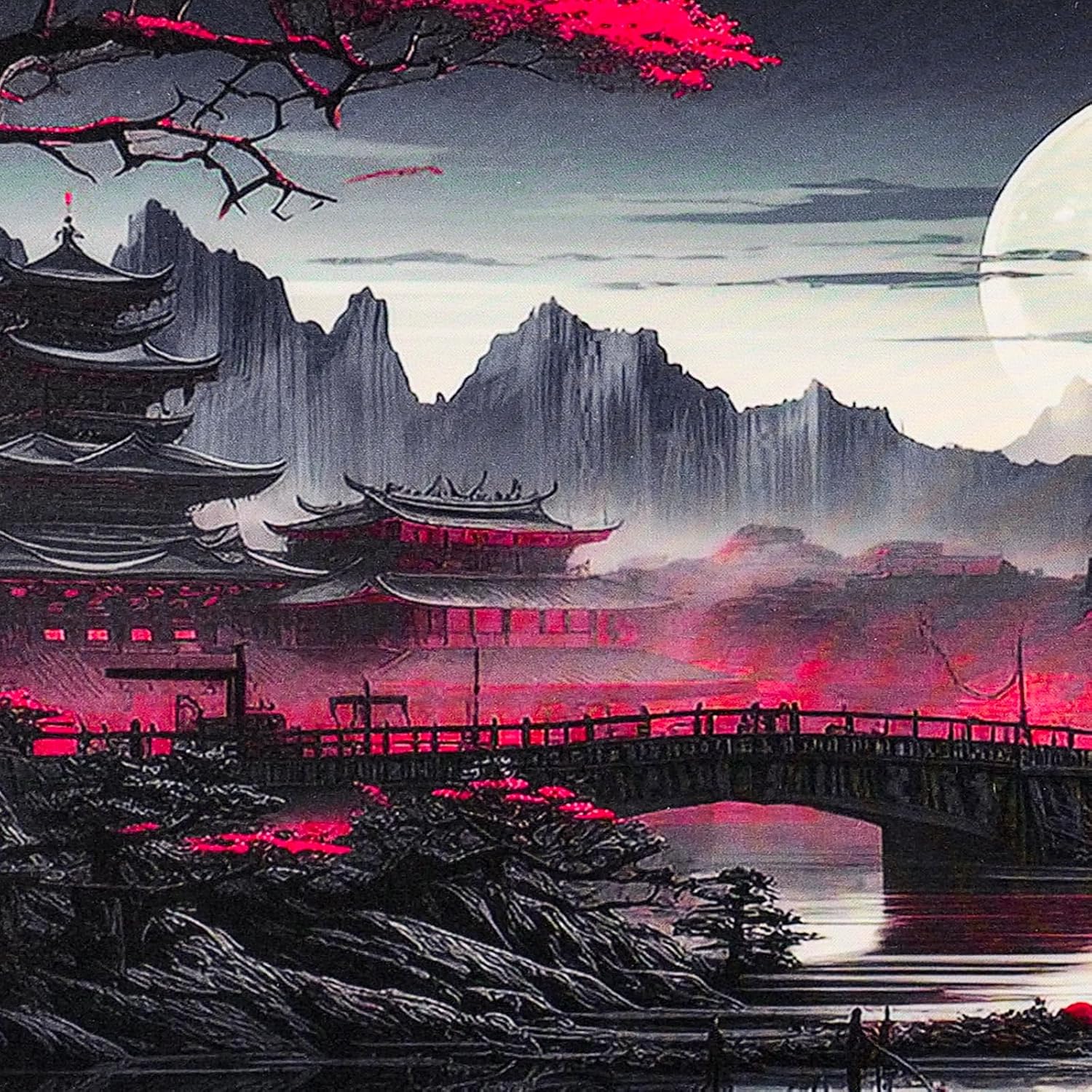 Thumbnail 6 de Niviy XXL Gaming Mauspad 900 x 400 mm – Japan Malerei Design, rutschfeste XXL-Schreibtischunterlage