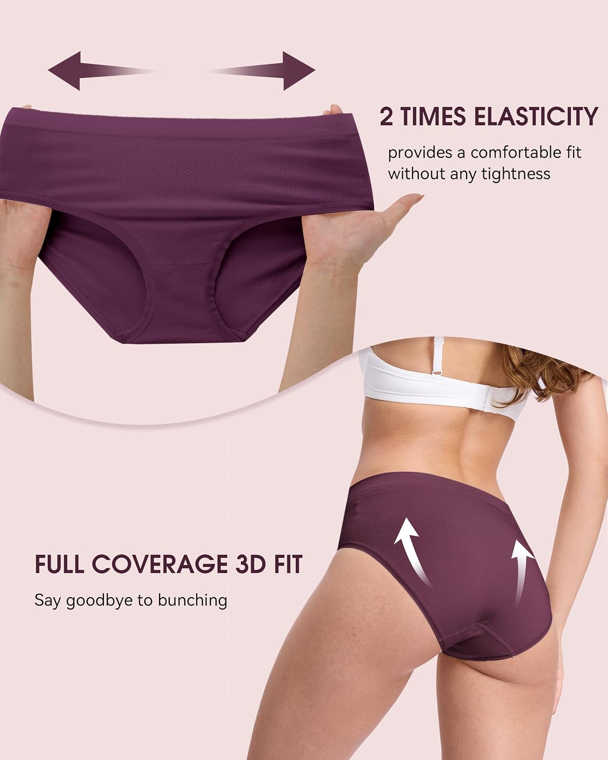 Detalle de BAMBOO COOL Women's Seamless Moisture-Wicking Briefs