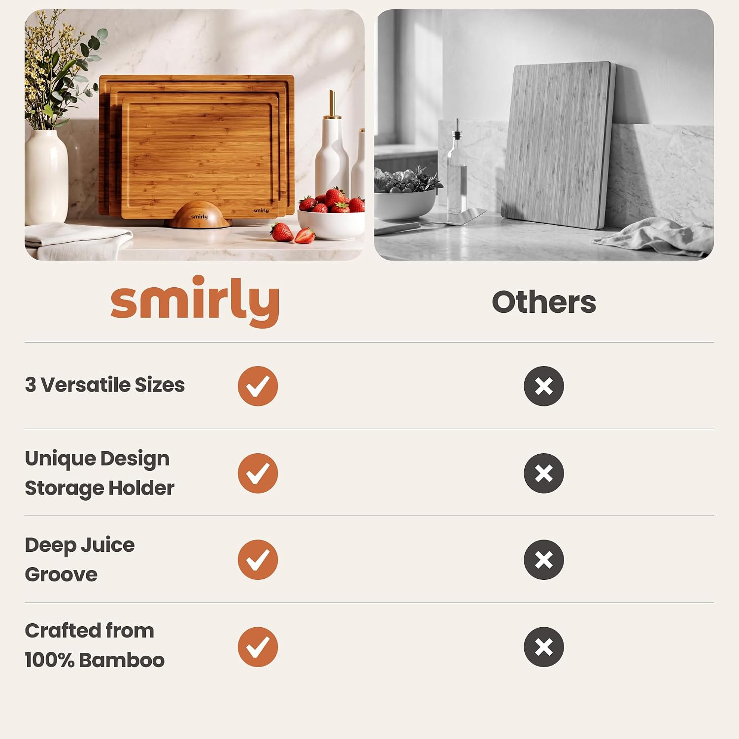 Thumbnail 6 de SMIRLY Wood Cutting Board Set 3pc 🍽