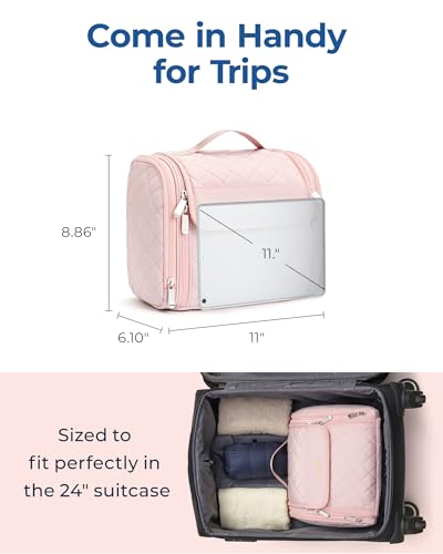 Thumbnail 4 de BAGSMART Trousse de Toilette Femme, grande capacité, rose