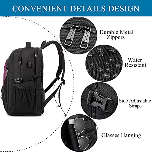 Detalle de LIWAG Mochila Mujer Grande 50L: Portátil de 17'', Impermeable y Antirrobo para Trabajo y Viaje