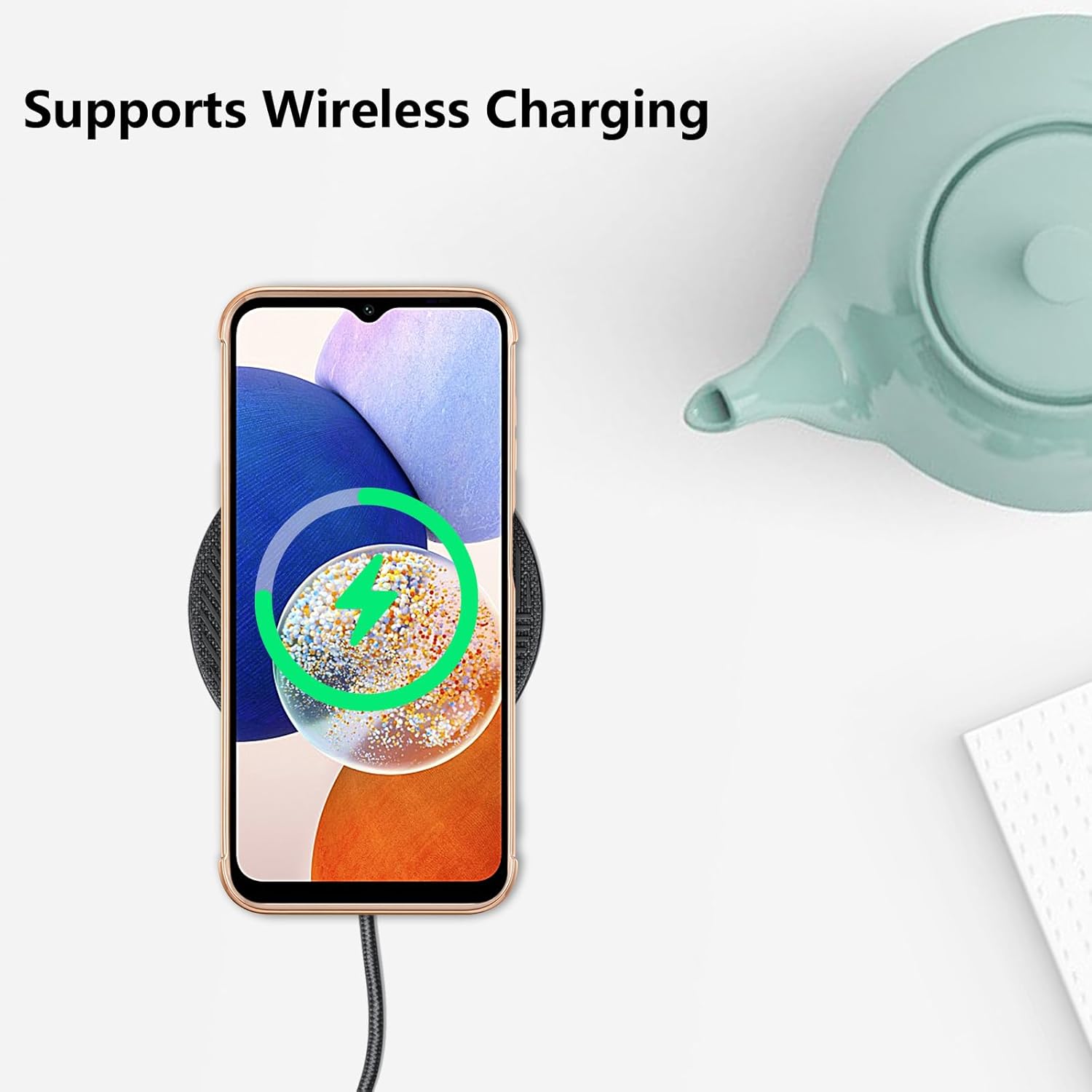 Thumbnail 3 de ZTOFERA Compatible case for Samsung Galaxy A25 5G (6.5-inch) – soft silicone love-heart bumper cover (black)