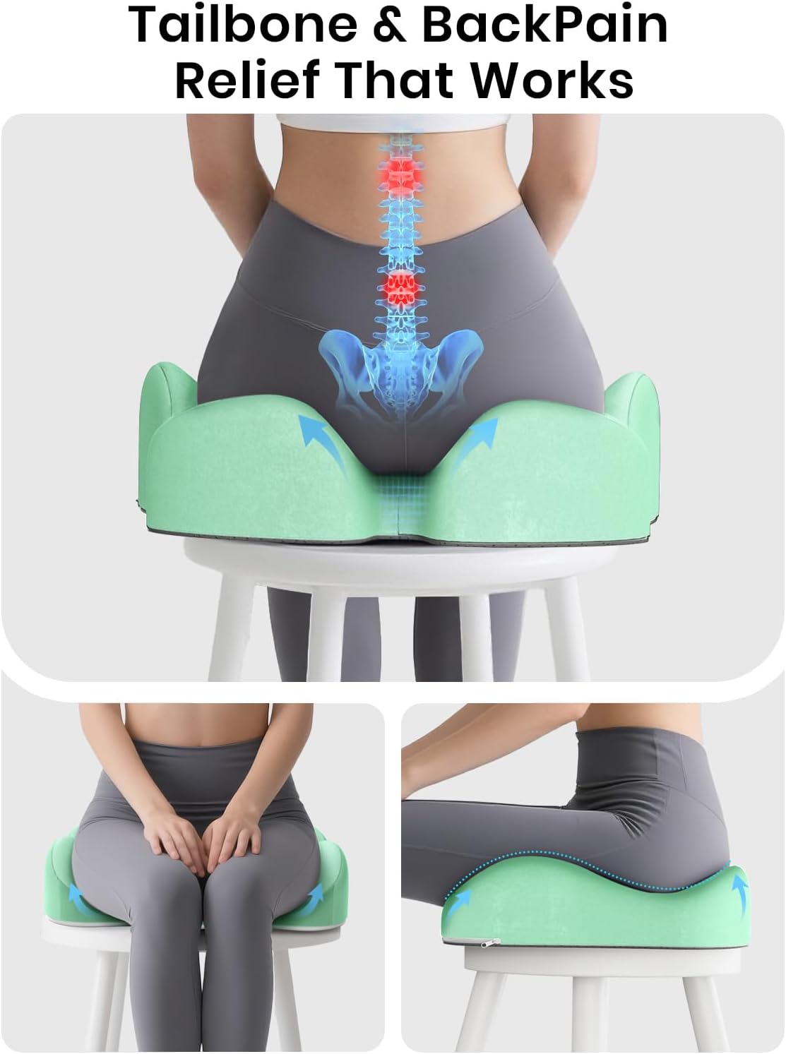 Thumbnail 5 de Benazcap Memory Foam Seat Cushion for Tailbone Pain Relief