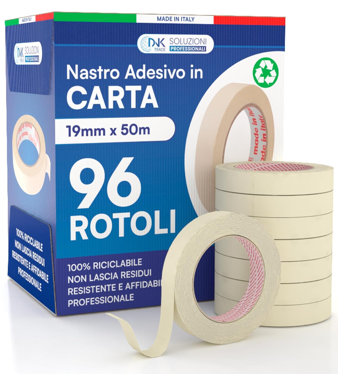 Thumbnail 6 de DNK TRADE Nastro di carta gommata per imbianchini 25 mm x 50 m (12 rotoli) riciclabile