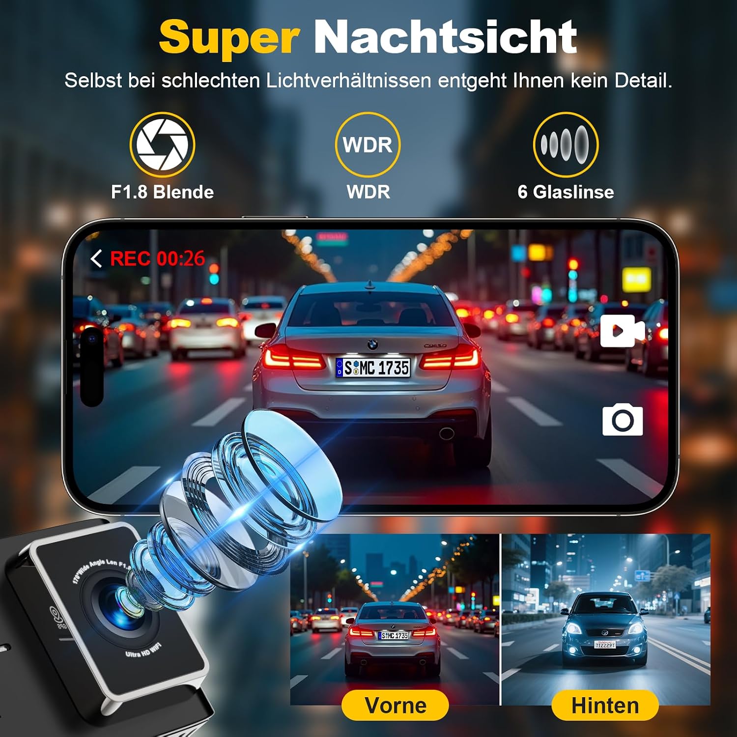 Thumbnail 5 de Dashcam 4K Dual Kamera vorn hinten