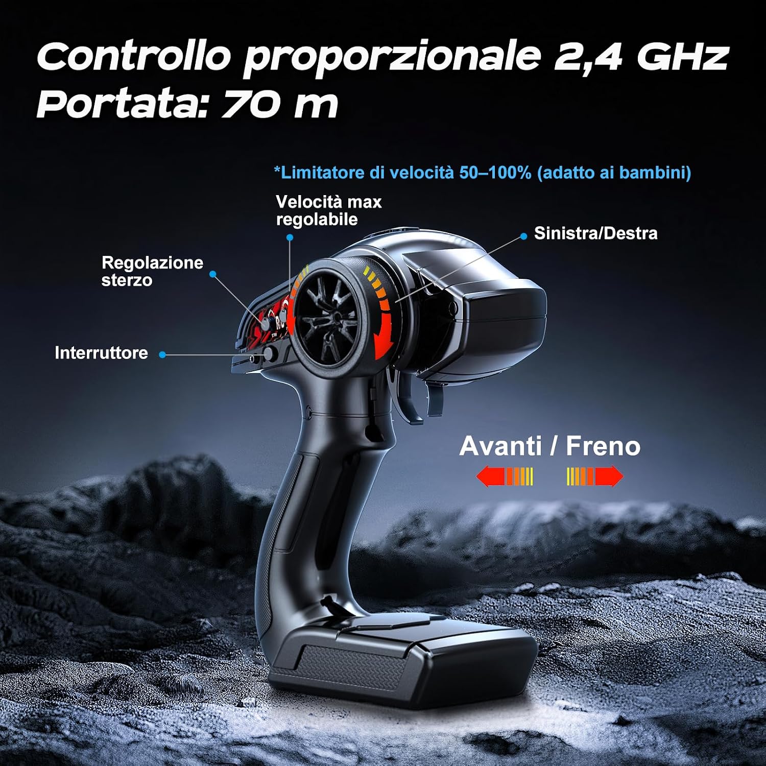 Thumbnail 6 de Macchina telecomandata 1:18 4WD RC fuoristrada fino a 40 km/h, compatta per esterni (2 batterie incluse)