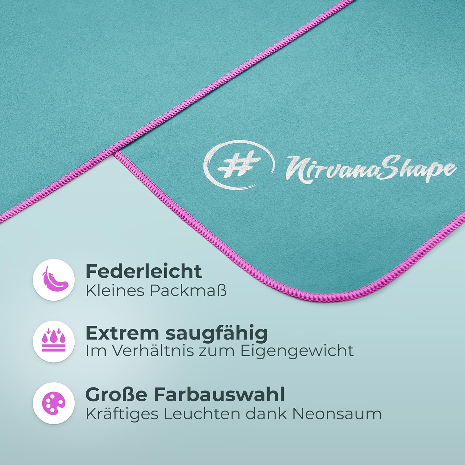 Thumbnail 1 de NirvanaShape Mikrofaser Handtuch – Reise- und Sporthandtuch (140 x 70 cm), schnelltrocknend