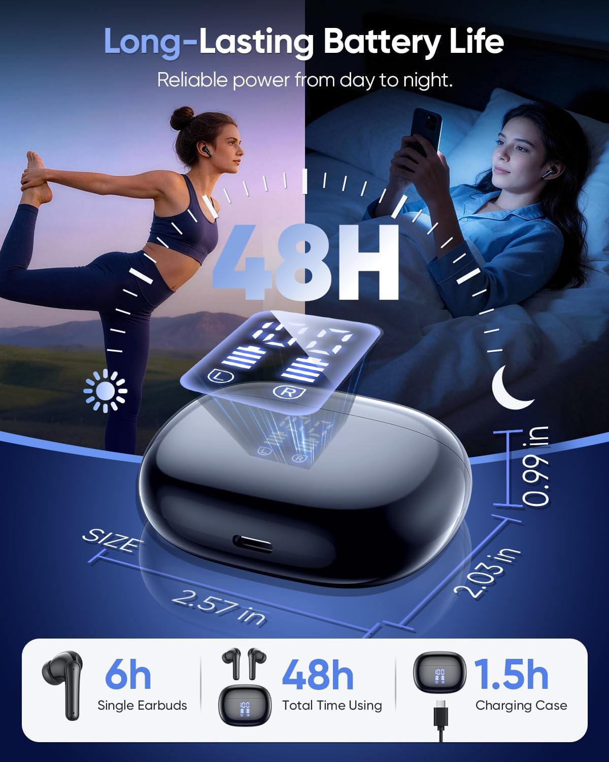 Thumbnail 5 de ZIUTY Wireless Earbuds 5.4 Bluetooth Headphones