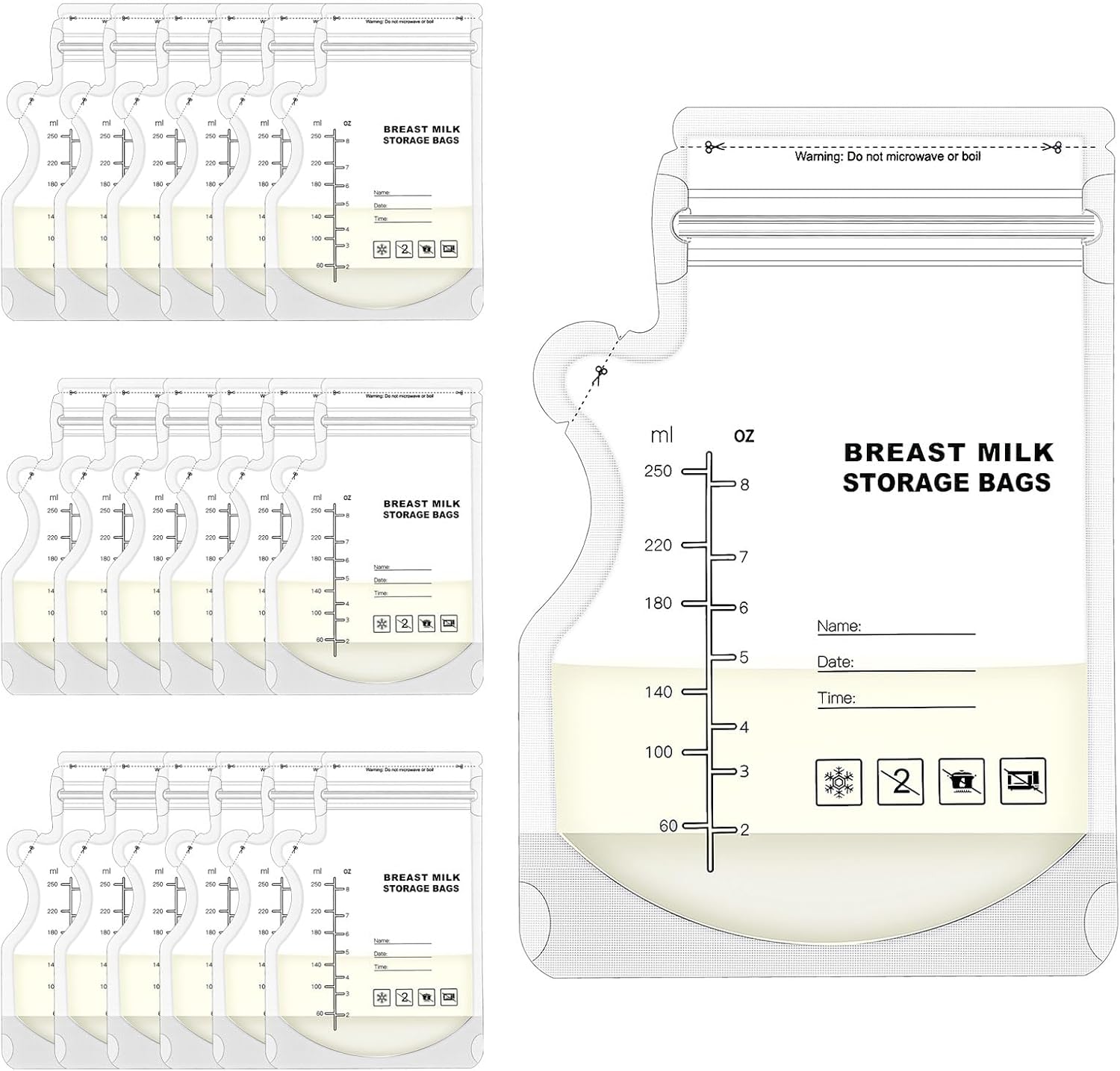 Detalle de Breast milk storage bags 250ml, 100 pcs