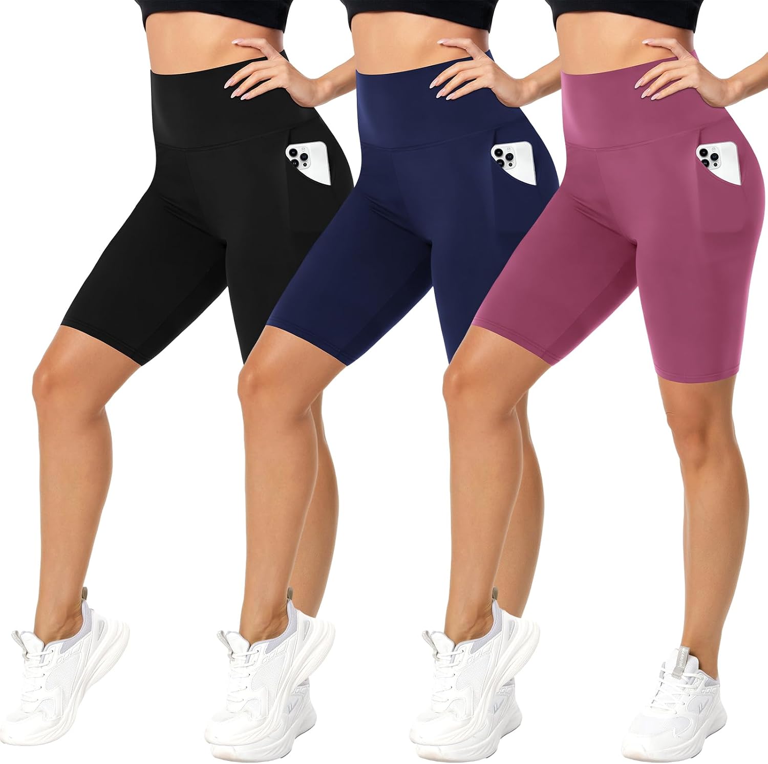 Thumbnail 6 de FuelMeFoot 3er-Set Damen Radlerhose mit Taschen, High Waist – blickdicht & sportlich