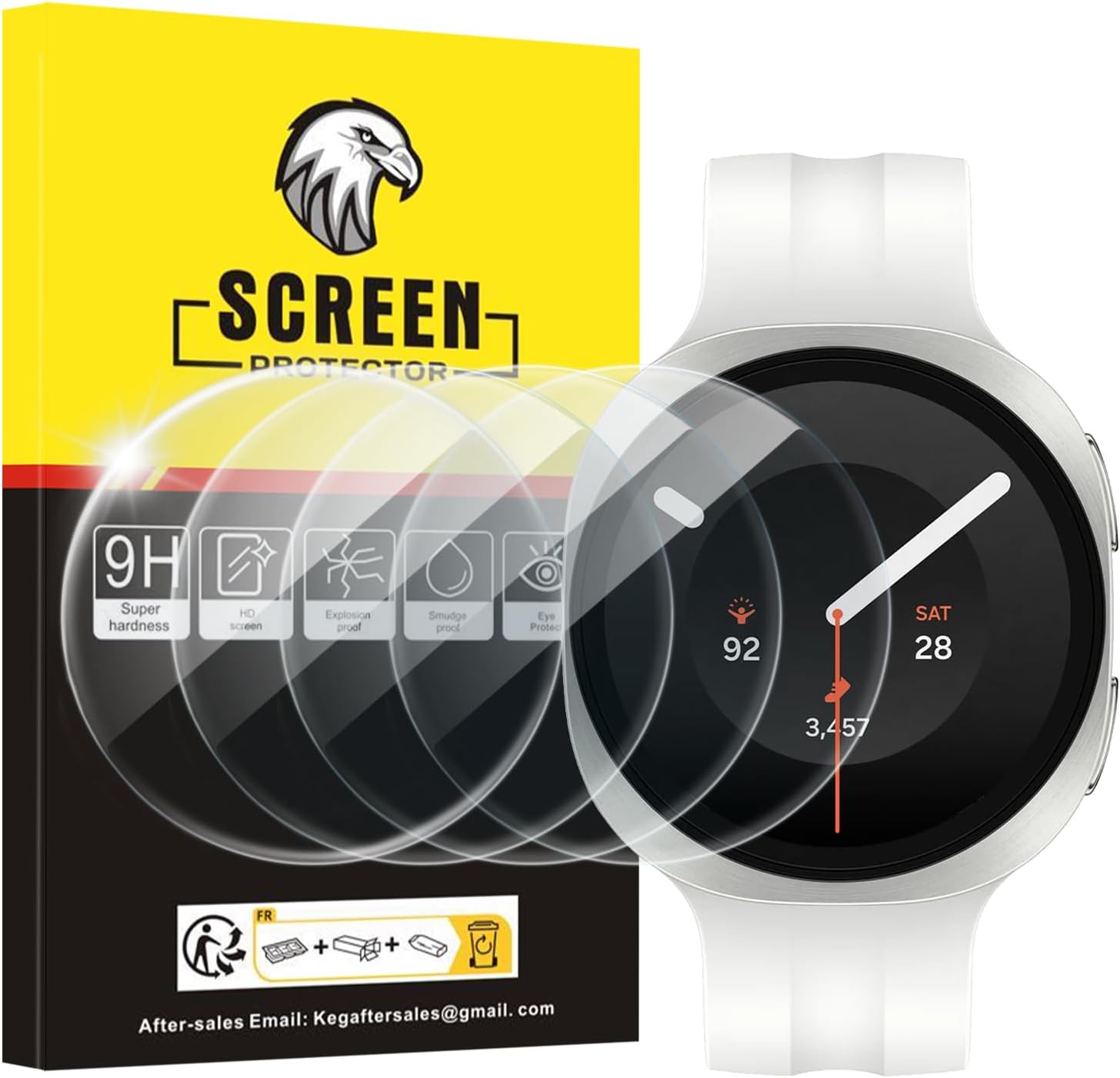 Detalle de Aimtel 4-Stück Panzerglas Displayschutz 40mm für Galaxy Watch 9/8 – klare Abdeckung, einfacher Einsatz