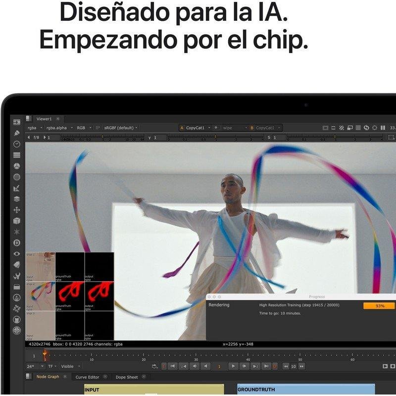 Detalle de Apple MacBook Pro 16 pulgadas M5 Max (18 núcleos) con 48 GB, 2 TB SSD y GPU de 40 núcleos — Negro Espacial