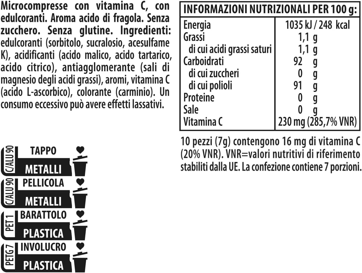 Detalle 2 de Frisk Sour Strawberry Caramelle senza Zucchero 6 barattoli