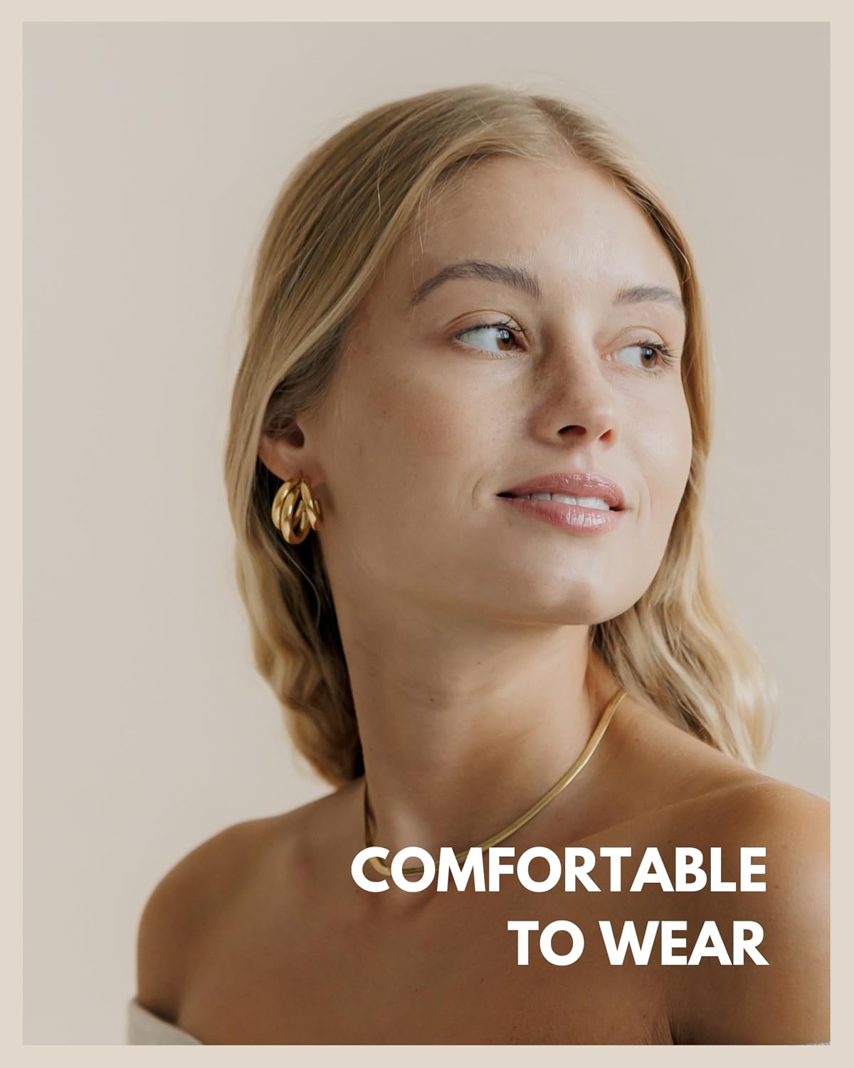 Thumbnail 3 de Creolen Triple Ohrringe für Damen aus wasserfestem Edelstahl (18K Gold, Silber oder Rosegold) – inkl. Geschenkbox