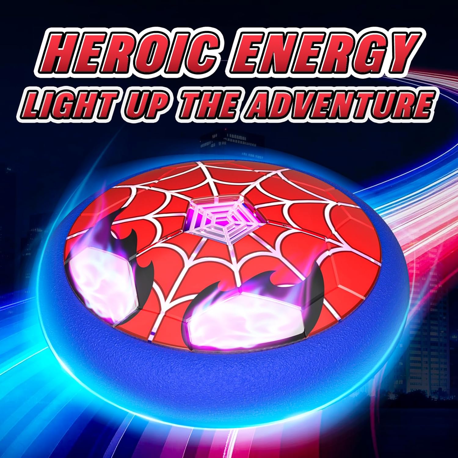 Thumbnail 1 de Light Up Hover Soccer Ball for Kids with Glowing Web Design & LED Eyes