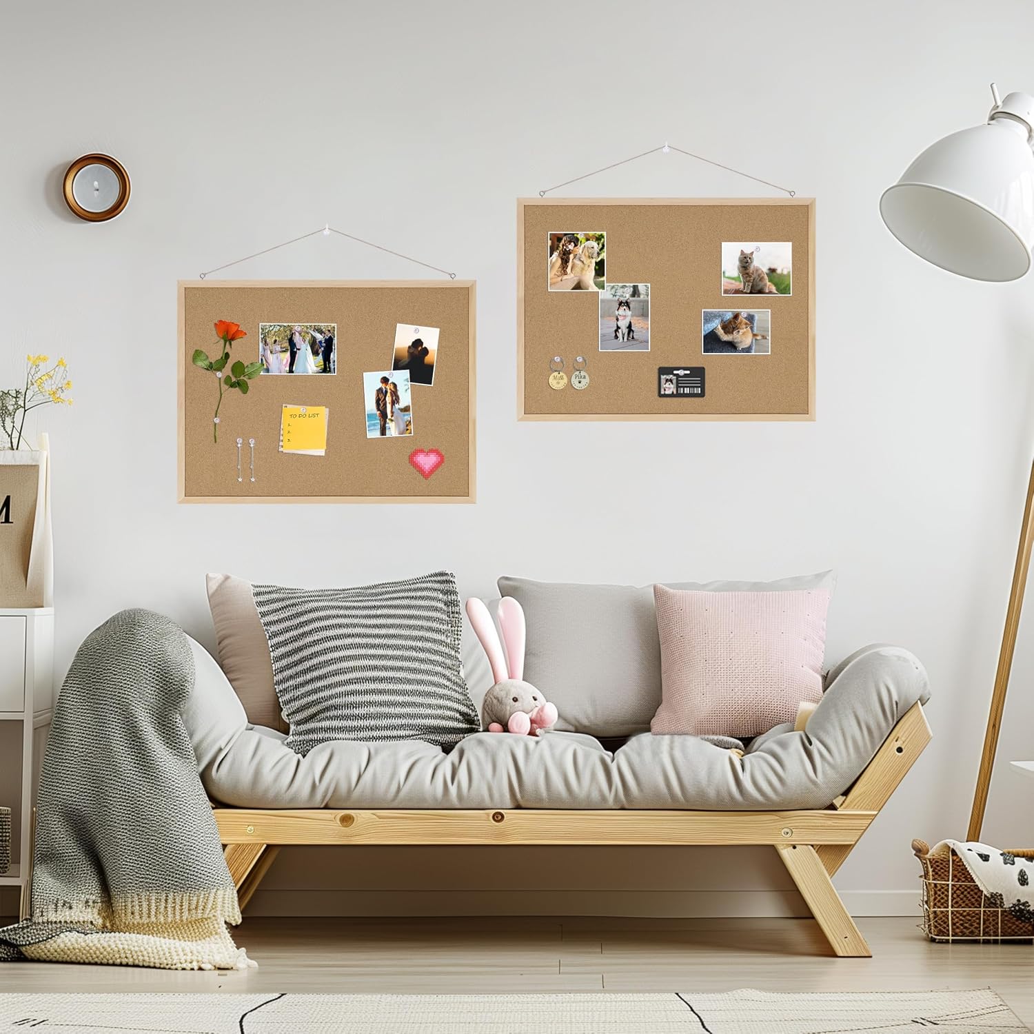 Detalle 1 de DAHAPYBOO HAPYCOBO18X24P2 Cork Bulletin Board, Oak, 24 x 18, 2-Pack