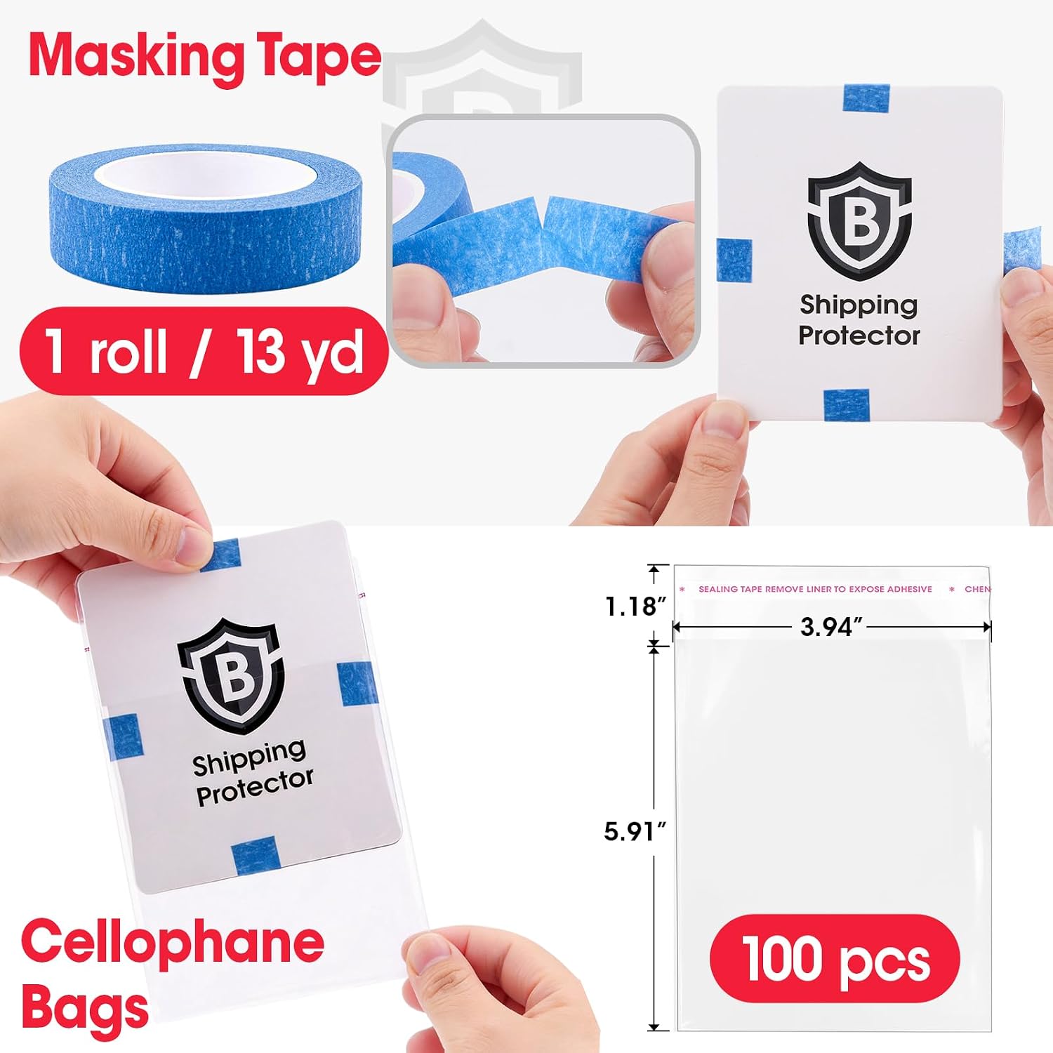 Thumbnail 6 de BGUP Trading Card Shipping Kit with 120 Protectors, 60 Mailers and 100 Bags