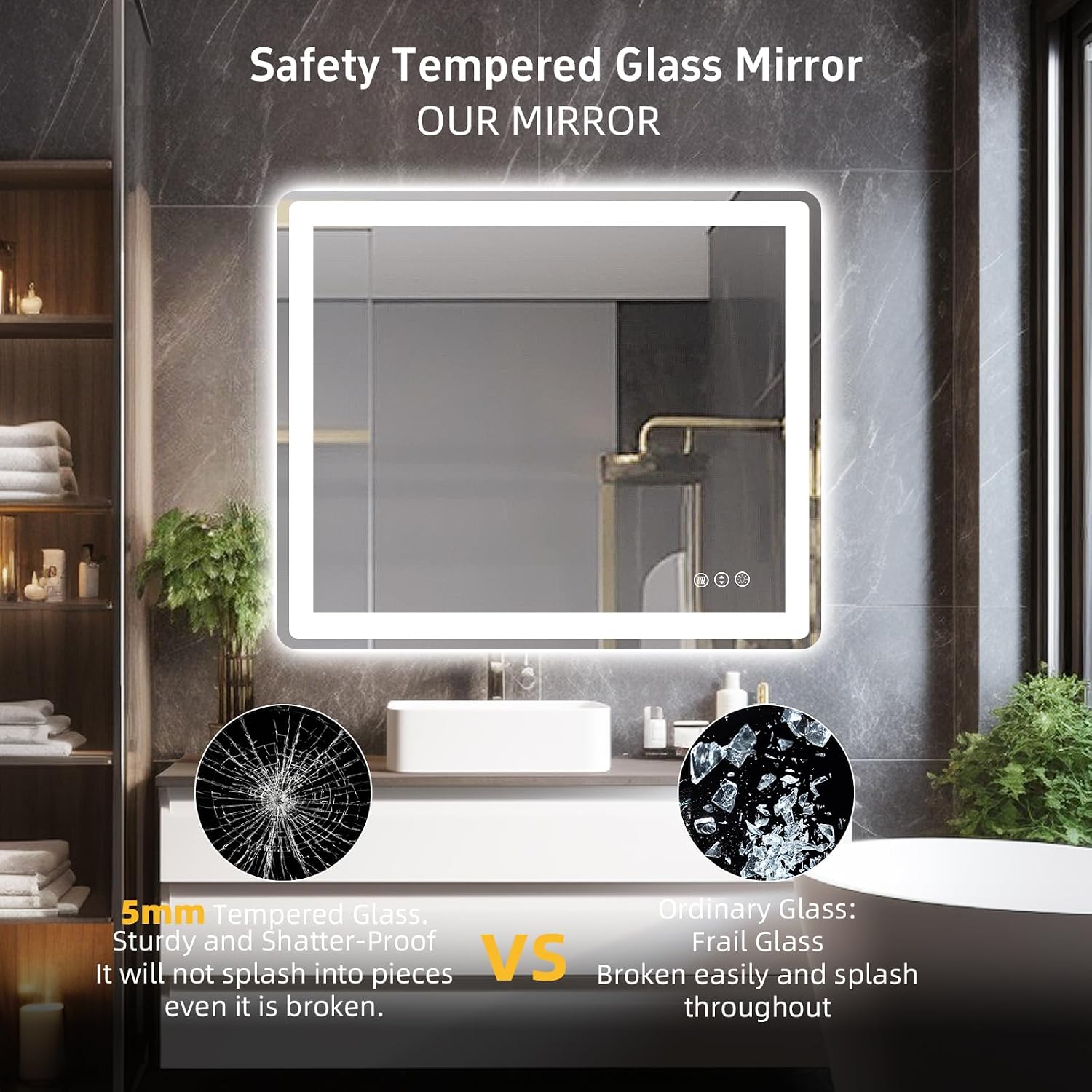 Detalle 2 de Miskerm LED Bathroom Mirror 48 x 30 in.