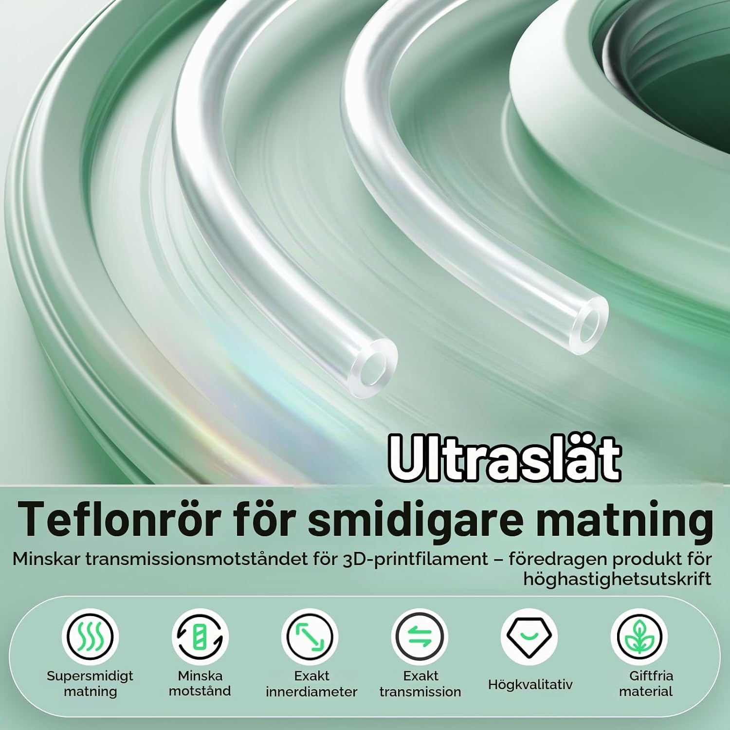 Detalle 2 de YOOPAI PTFE-slang 1,2 m, 2,5 mm innerdiameter för 3D-skrivare