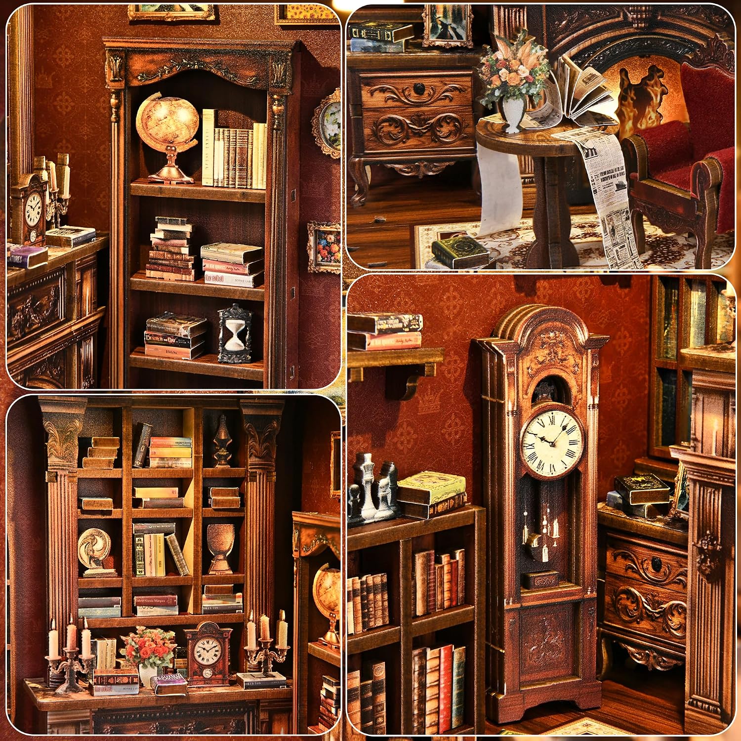 Thumbnail 6 de Book Nook Kit for Adults: LUMYCE DIY Miniature House with LED Light, Dust Cover and 3D Wooden Puzzle