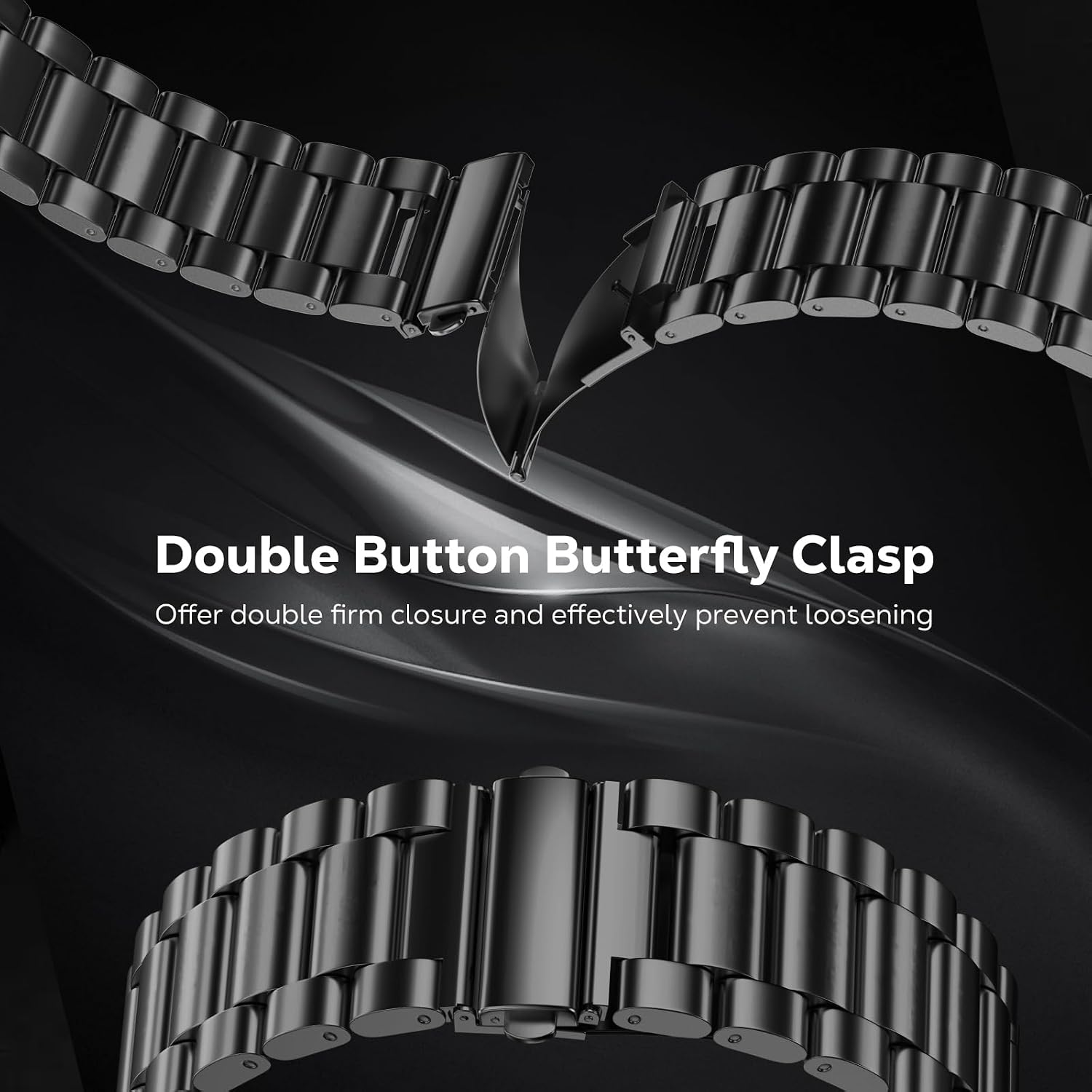 Thumbnail 3 de MoKo Stainless Steel Metal Strap for Samsung Galaxy Watch Ultra 47mm (2024) – Fold Clasp Replacement Band