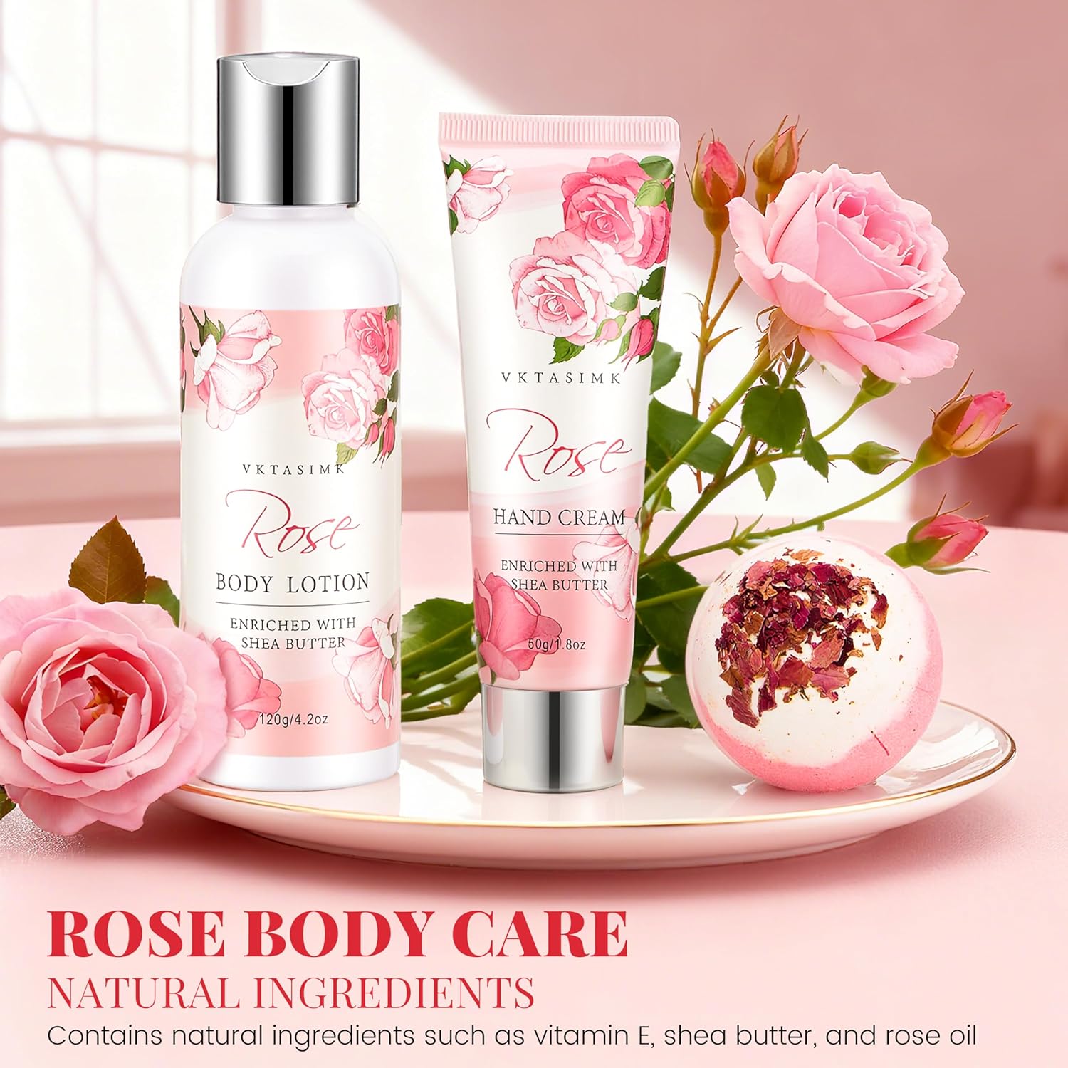 Thumbnail 3 de Rose Spa Gift Basket for Women – Handmade Bath and Body Set for Self-C Care