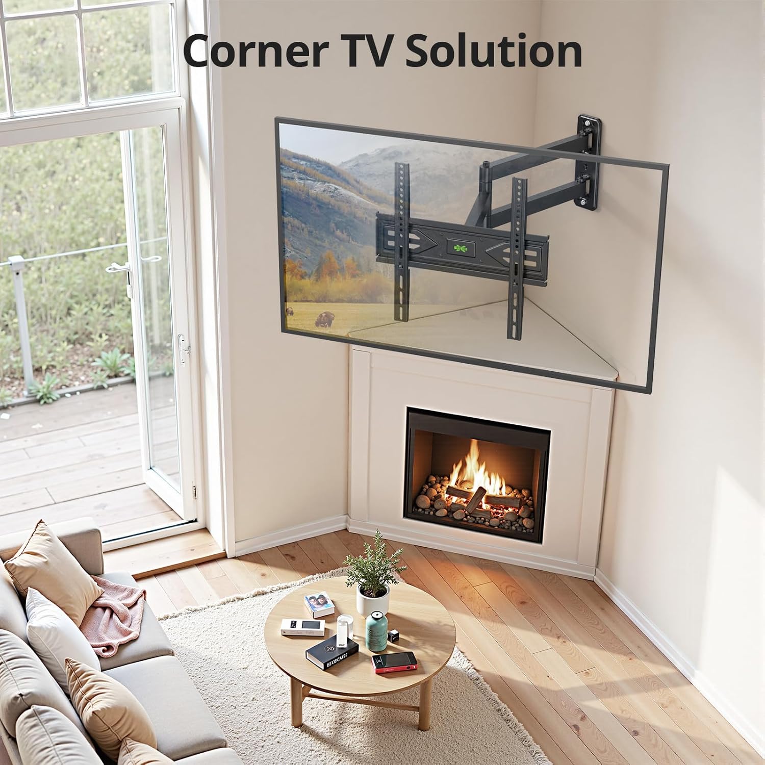 Thumbnail 3 de USX MOUNT Corner TV Wall Mount with 31.22" Long Arm for 26-65" TVs (Up to 80 lbs) — Full Motion, Corner Design, UL-Listed