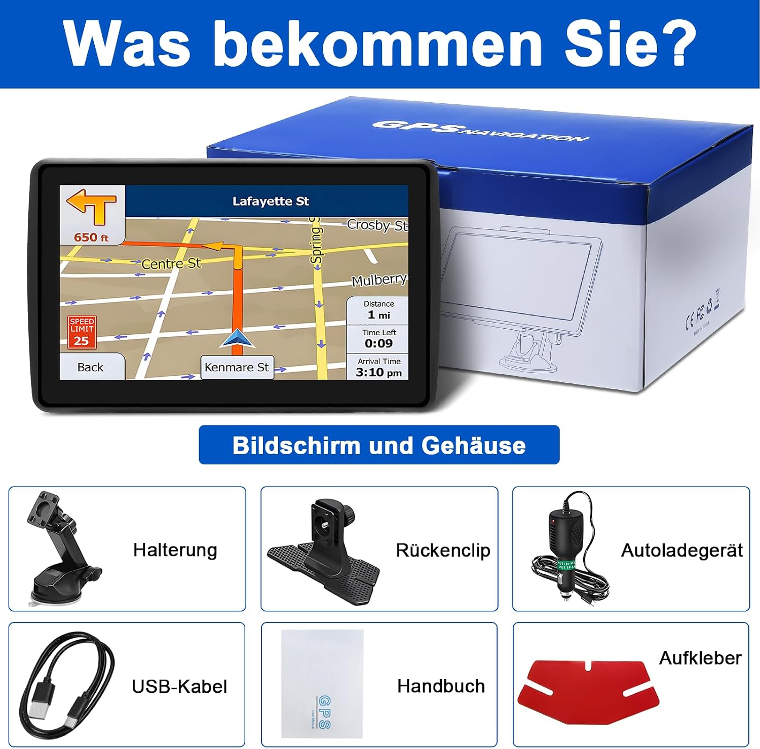 Detalle 2 de Navigationsgeräte für Auto 7 Zoll – GPS mit Echtzeit-Verkehr, HD-Display und Sprachsteuerung