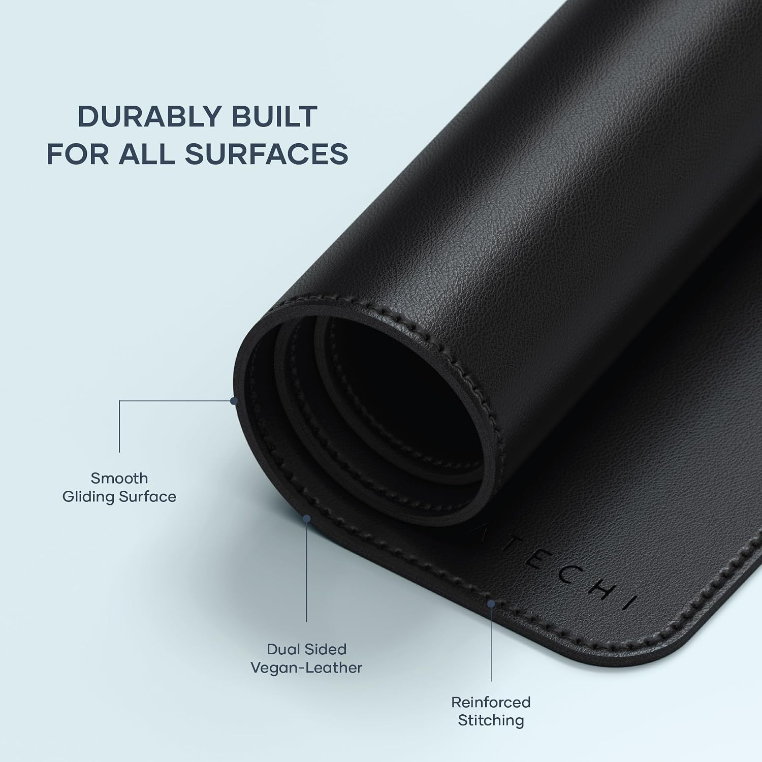 Detalle de SATECHI Tappetino Mouse XXL 68 x 32 cm – Tappetino da scrivania Premium in PU, antiscivolo e resistente alle macchie