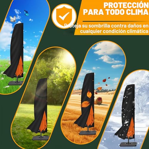 Thumbnail 5 de Enzeno Funda para sombrilla: protección impermeable 190 x 30/50 cm para sombrillas de jardín
