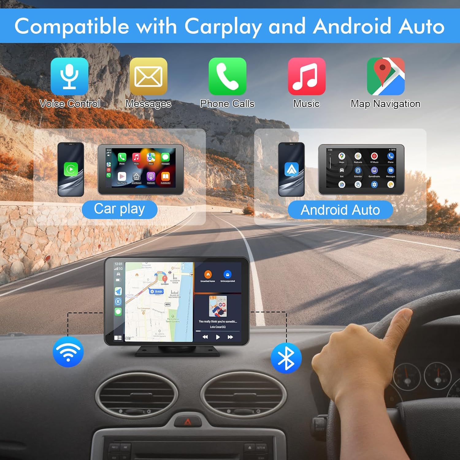 Thumbnail 1 de Capapro 7" Wireless CarPlay Touchscreen