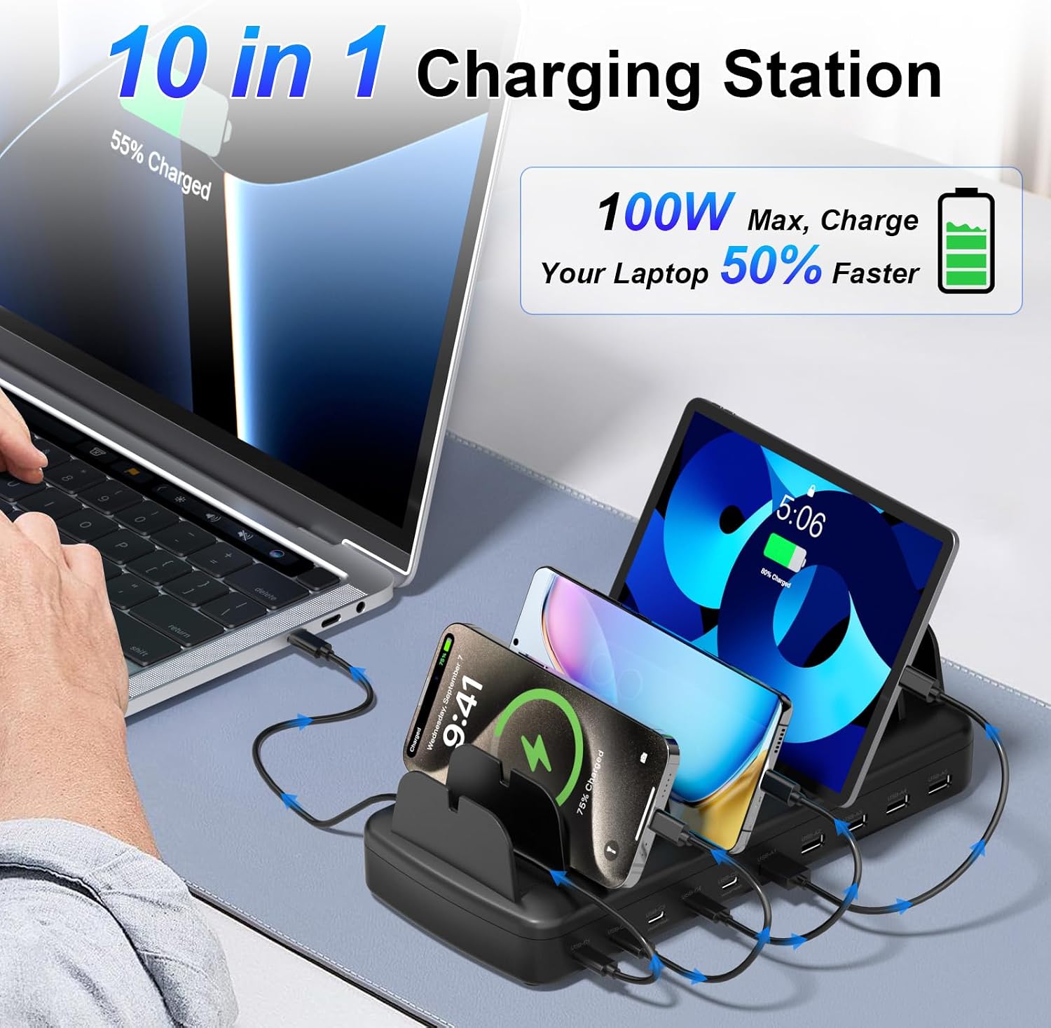Detalle 2 de 510W Fast Charging Station 10-Port