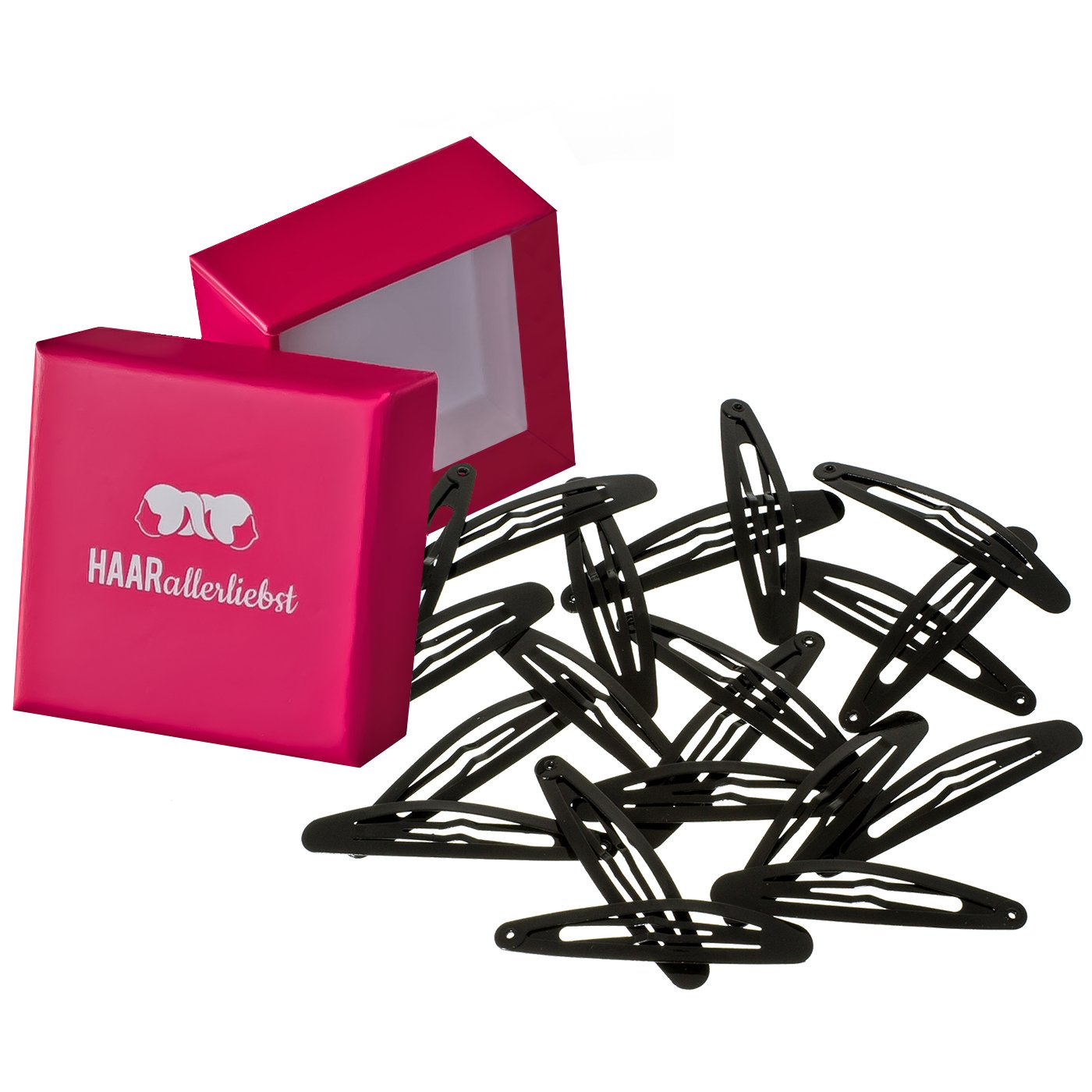 Thumbnail 6 de Haarallerliebst Oval-Haarspangen (5,8 cm) – 20 Stück in Schwarz & Braun mit Aufbewahrungsbox Pink