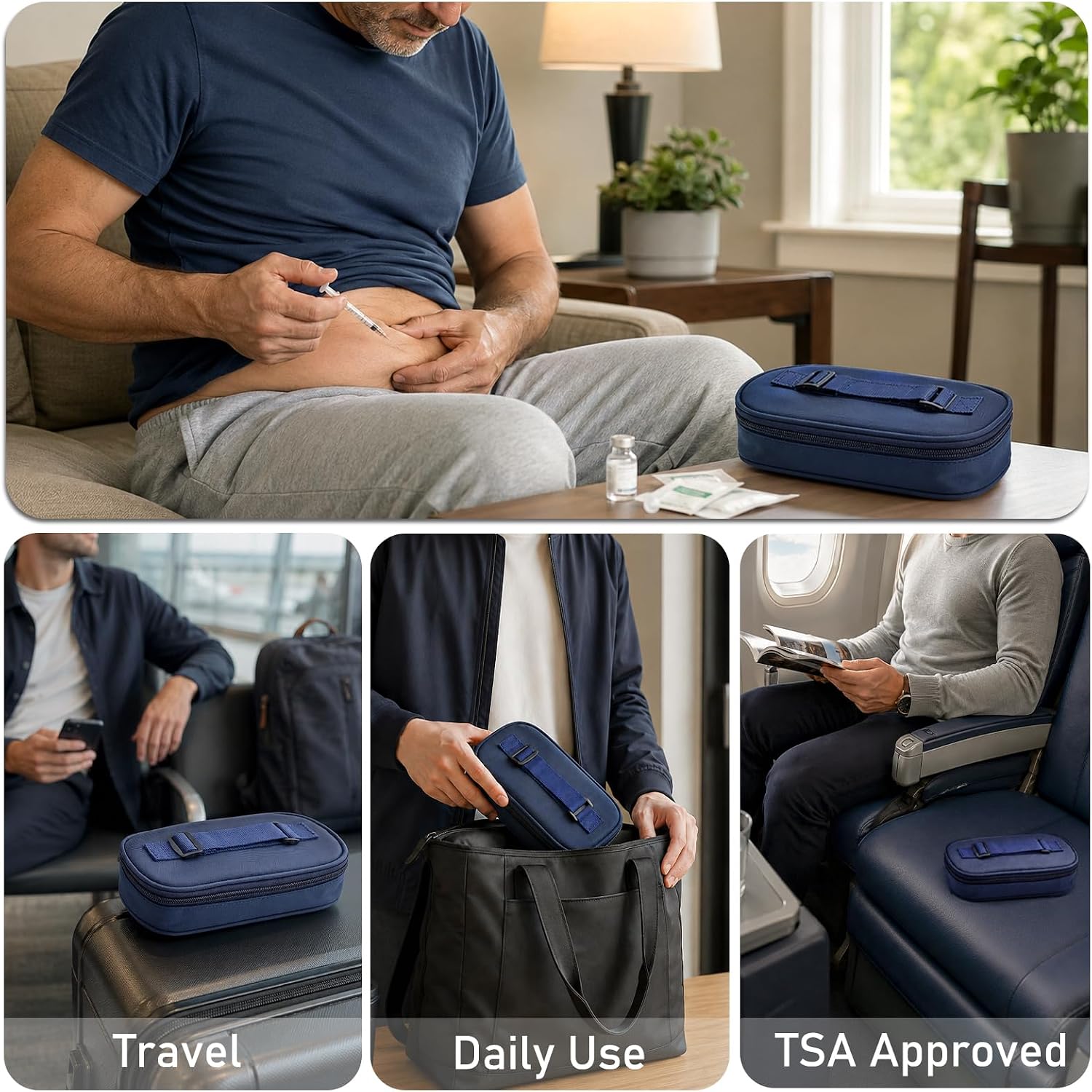 Thumbnail 5 de Cruxer Insulin Vial Cooler Travel Case: Portable, TSA-Approved Medical Cooler for Diabetes Travel