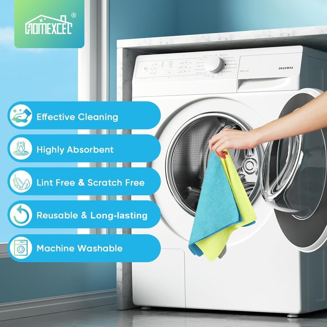 Thumbnail 6 de HOMEXCEL Microfiber Cleaning Cloths 100-Pack 🧽