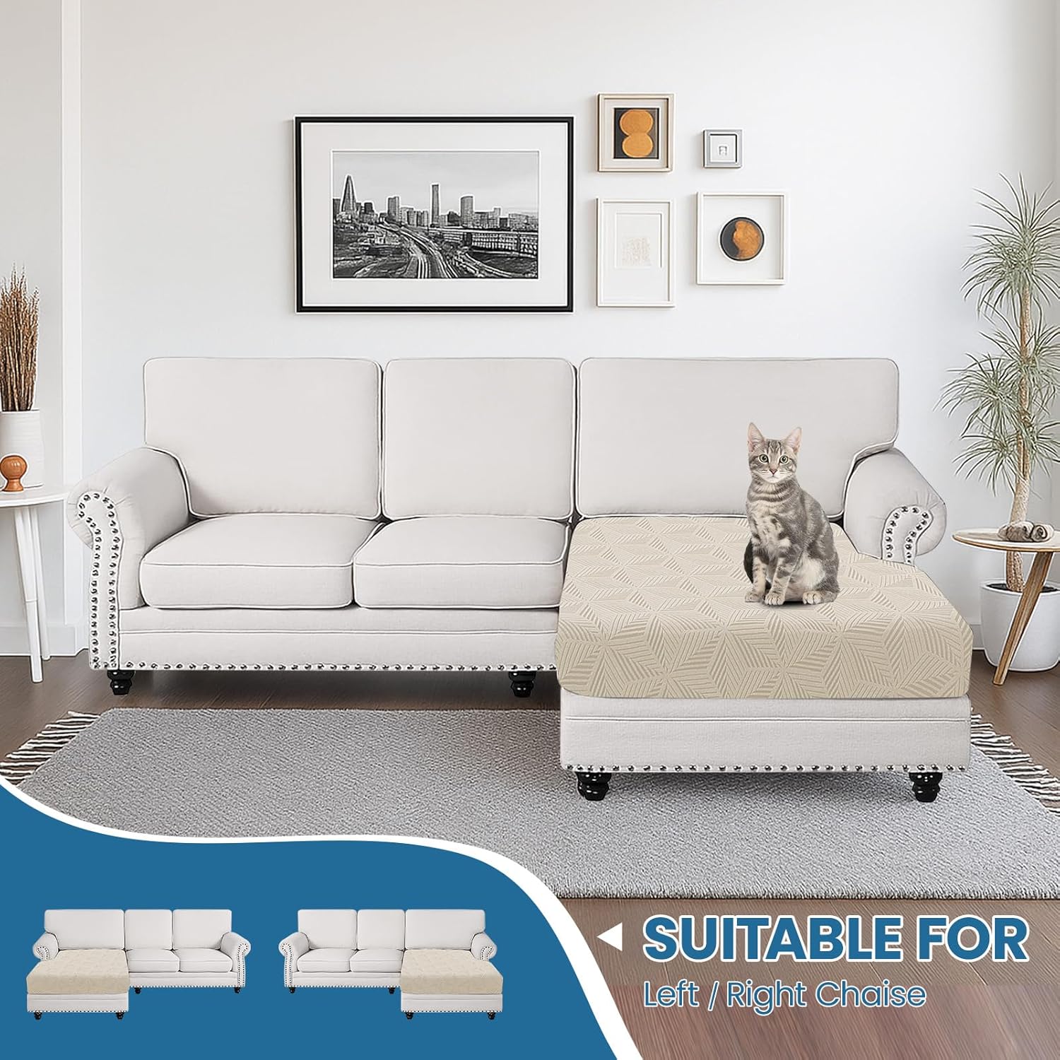 Thumbnail 1 de Ystyle Funda Asiento Sofa Elástico Beige