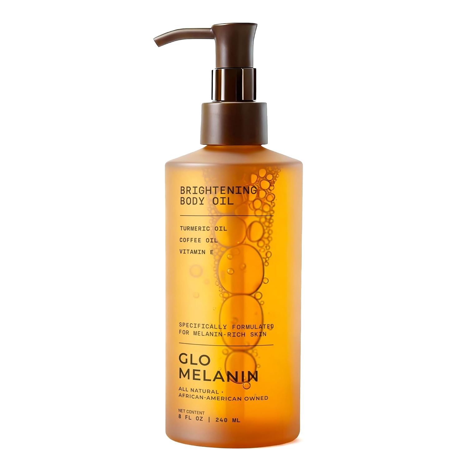 Detalle de Glo Melanin Brightening Body Oil — Lightweight Vitamin C, Kojic Acid & Turmeric Moisturizer (8 oz / 230 ml)