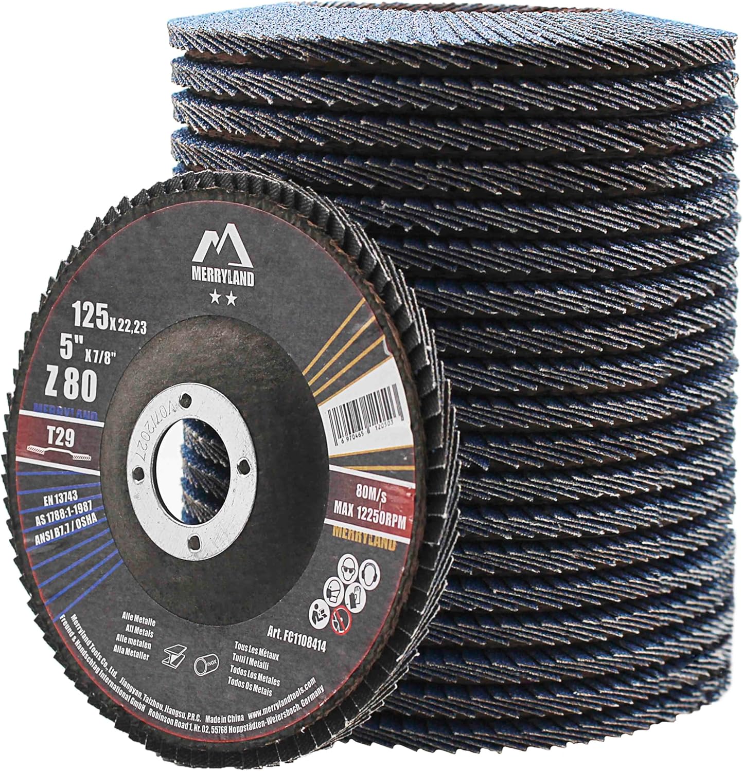 Merryland Craft-Line FC1108414-20 5" Flap Disc 80 Grit 🛠