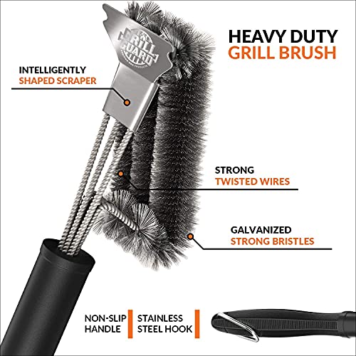 Thumbnail 1 de Grill Guard 18'' Premium Stainless Steel Grill Cleaning Brush & Scraper